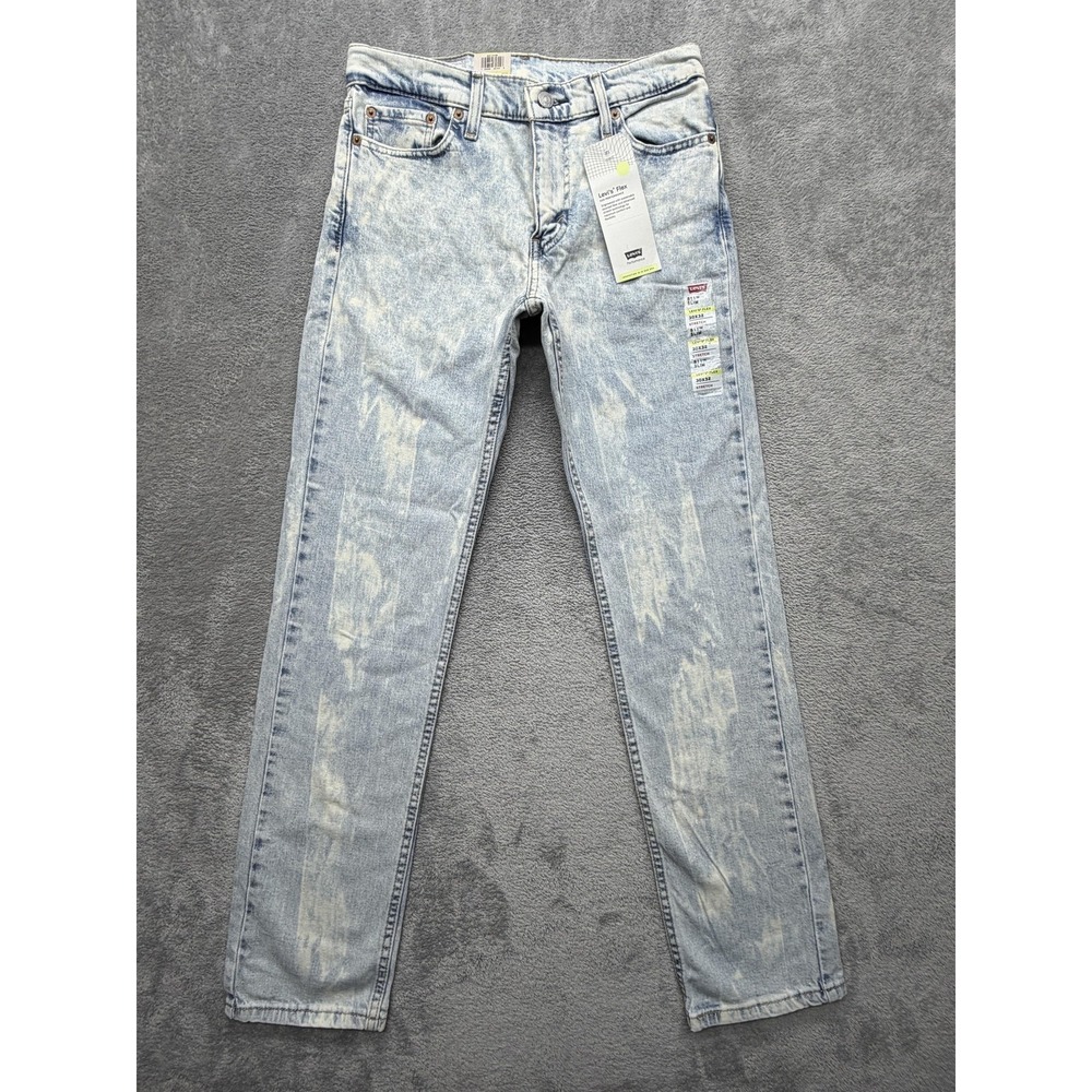 Levis 511 Jeans Men Measured 30x31 Light Blue Acid Wash Slim Taper Stretch Denim